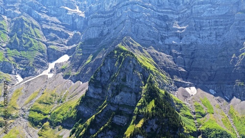 Rugged Limestone Formation in the Swiss Alps