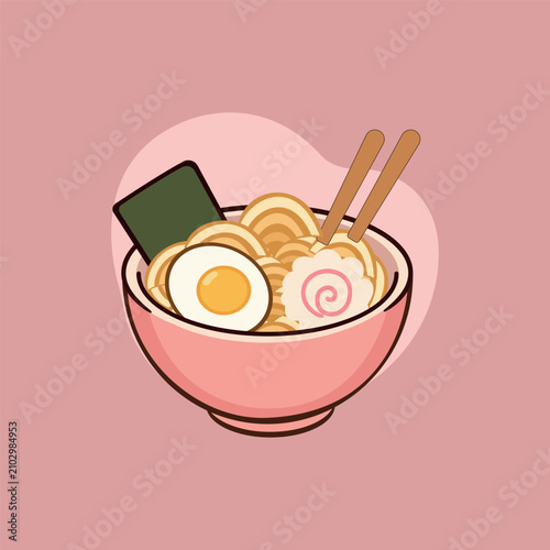Foto korean noodles in bowl design