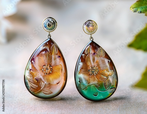 beautiful floral epoxy resin earrings