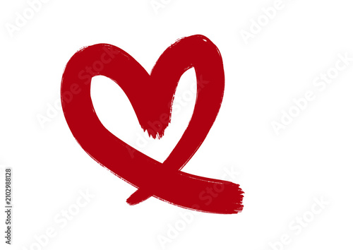 Hand Drawn Red Heart Symbol PNG Isolated on Transparent Background, clip art