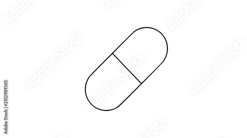 Bild auf Leinwand Minimalist Line Art Pill Capsule Icon