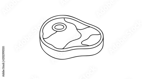 Tableau sur toile Raw beef steak vector icon illustration, minimalist food graphic design, simple
