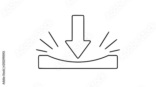 Photos Hand-drawn vector icon of downward pressure and impact force on surface with rad