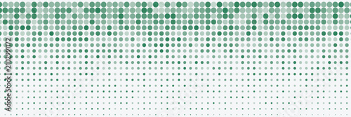 Abstract Monochrome Halftone Falling Dots Panoramic Banner Background