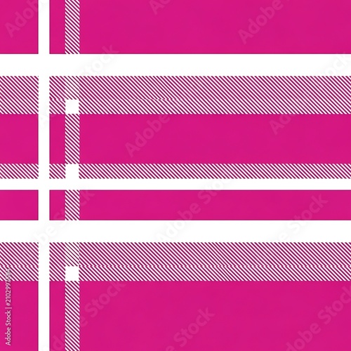 Seamless Hot Pink and White Plaid Textile Pattern Design