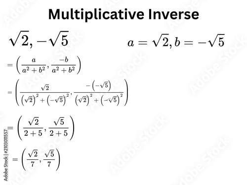 Multiplicative Inverse of Complex Number Vector with Square Roots Step by Step Mathematical Solution Educational Illustration Inverse - 1