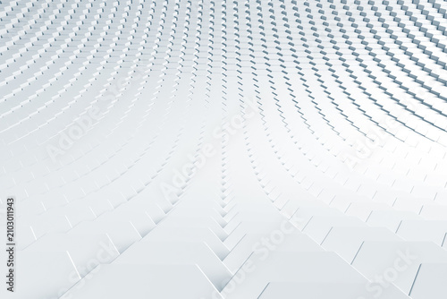 Canvastavla Abstract repeating hexagonal tile surface in soft white with depth and perspecti