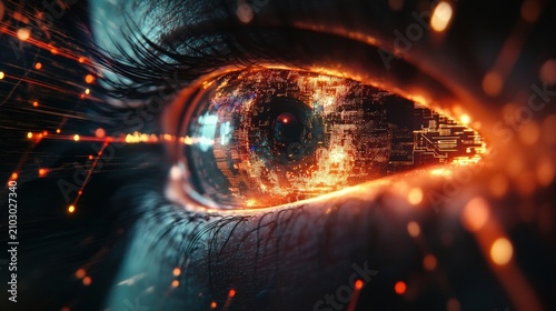 digital eye cyberspace futuristic technology
