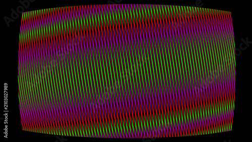 CRT screen moire pattern texture, purple and green digital distortion on analog tv monitor, retro glitch background, curved pixel interference overlay