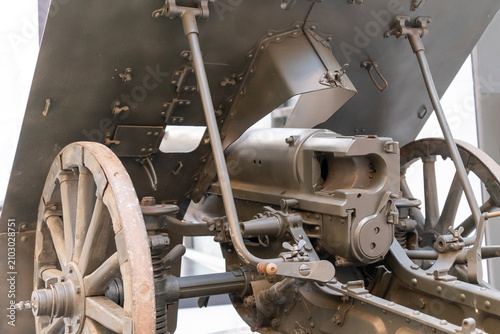 фотографія Historic wwii hungarian artillery cannon with armored shield