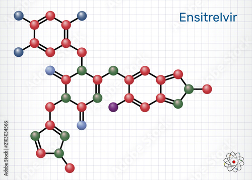 Valokuva Ensitrelvir molecule chemical structure