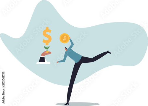 Foto Investment growth, investing for financial independent or financial freedom, mutual fund or growth stock,human life and situation