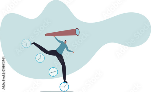 Quadro su tela Time management, vision or effort to manage project and foresee problem or opportunity,human life and situation