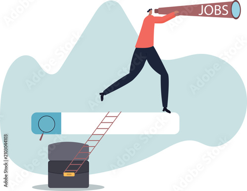 Obraz na plátne Looking for new job, employment, career or job search, find opportunity, human life and situation