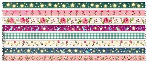 Magic Fairy Fantasy Glowing Stars and Creatures Washi Tape