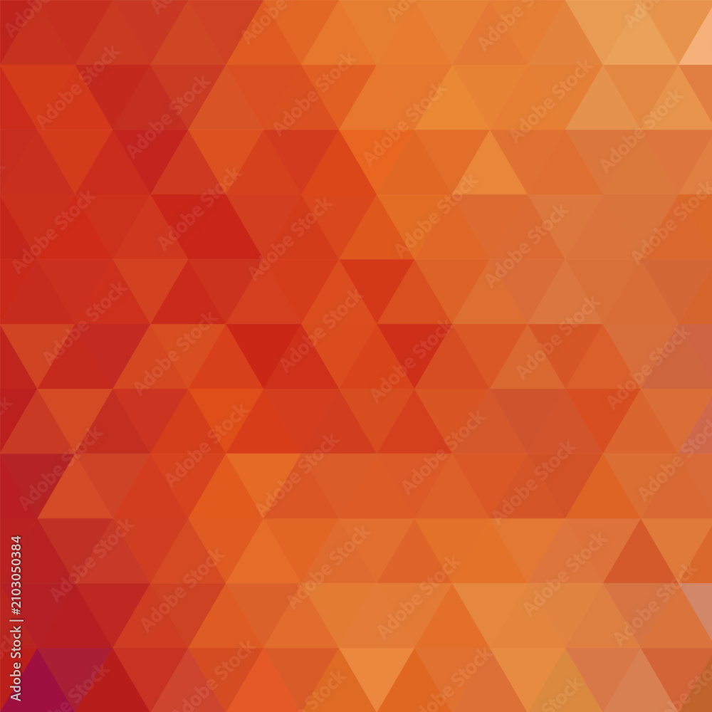Obraz premium Abstract geometric background of triangles in warm red and orange gradient tones for design. EPS 10