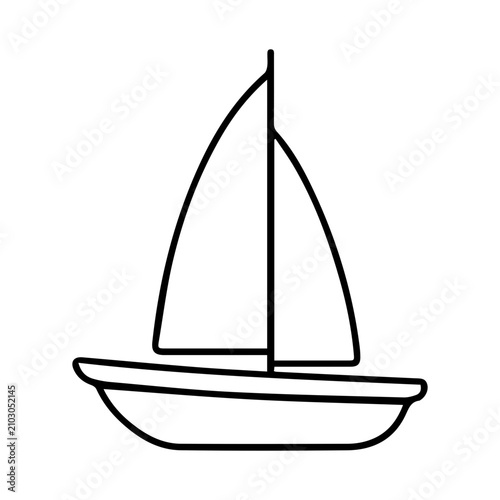 Simple Sailboat Line Icon