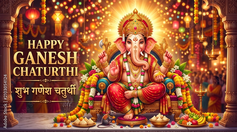Fototapeta premium Ganesh chaturthi background