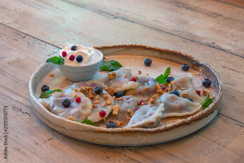 pierogi filled with blueberries