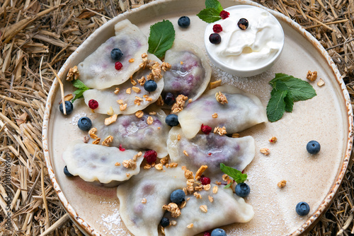 pierogi filled with blueberries