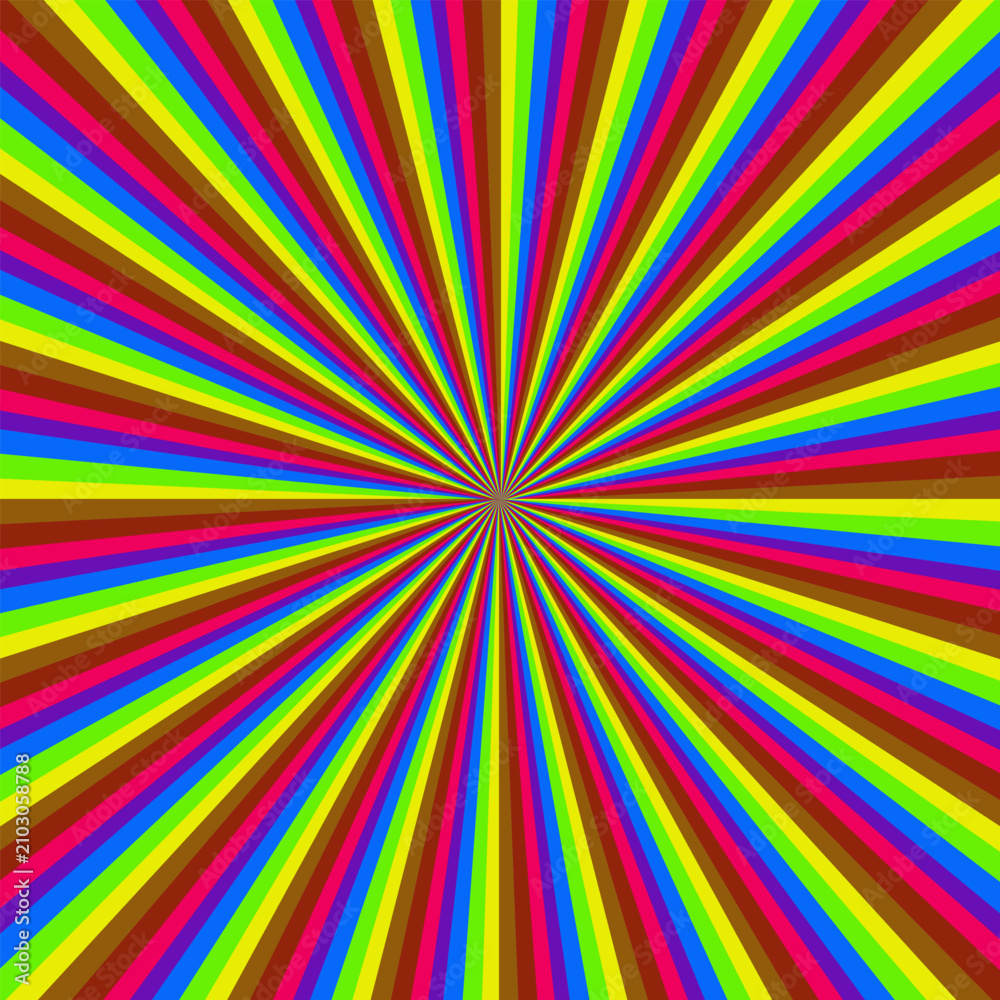 Obraz premium Abstract bright multicolor background with rays diverging from the center in different directions. EPS 10