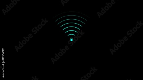 Wifi signal animation 4K 30fps 3D render , wifi signal search animation,wifi animation