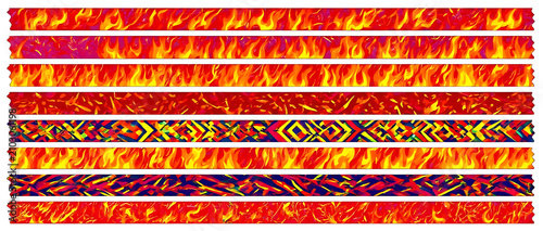 Hot Fire Flame Abstract Geometric Washi Tape