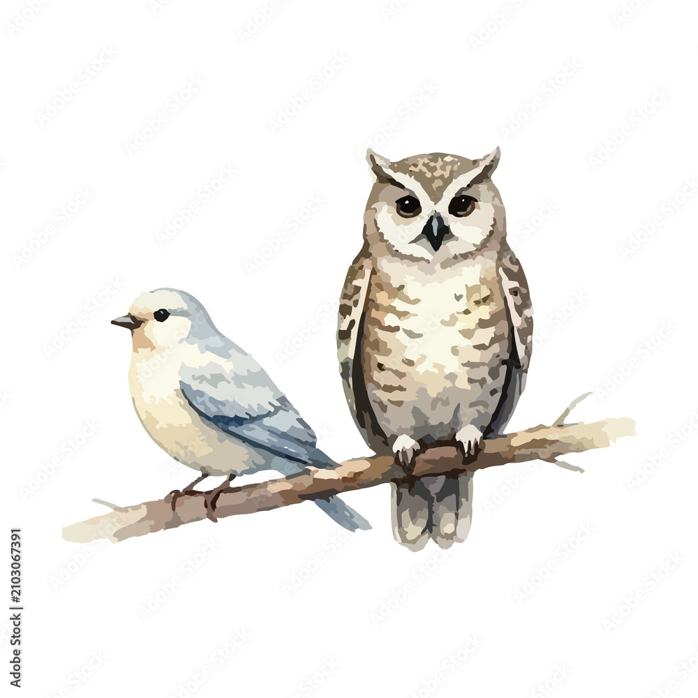 Obraz premium Watercolor vector illustration of a bird
