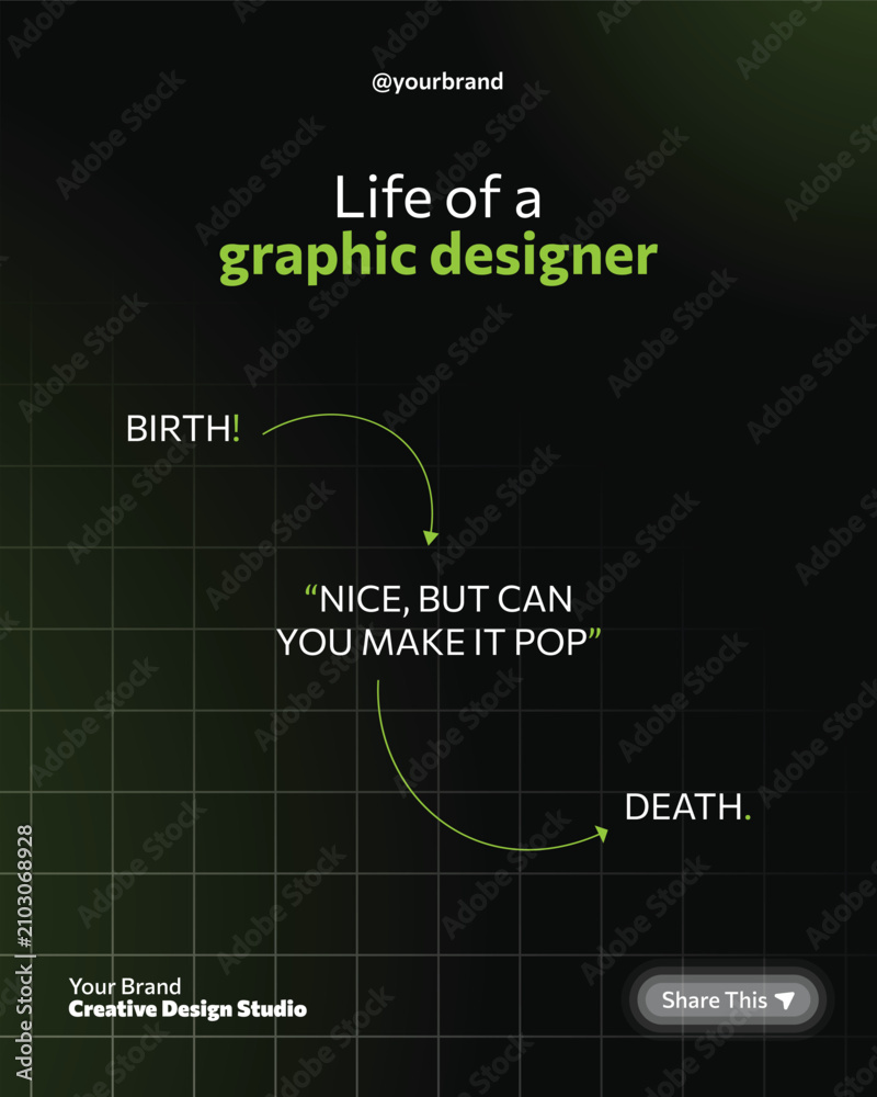 Obraz premium Graphic Designer Life Cycle Social Media Post Template 