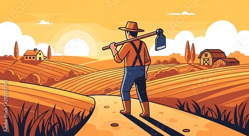 Farmer at Sunrise. (8)