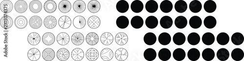 Bild auf Leinwand Landscape architecture plan view tree symbols vector set for site layout and mas