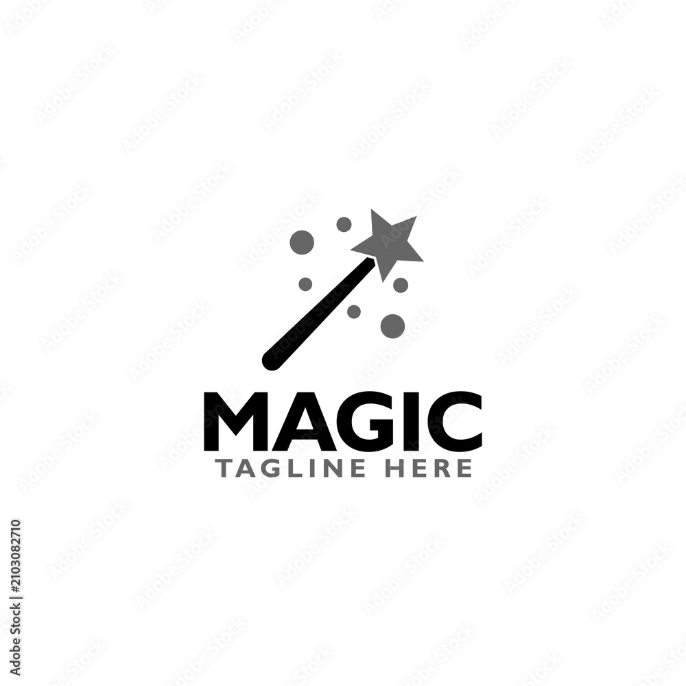 Obraz premium Magic wand logo icon isolated on white background