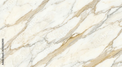 Cuadro en lienzo Ultra realistic premium Italian Calacatta Gold marble slab, pure white base with