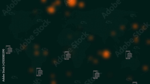 Global digital banking network and mobile finance growth infographic