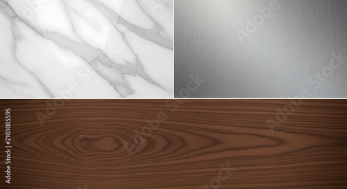 Tile with Steel, and Wood Textures.