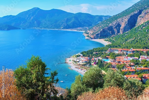 Tableau sur toile Aegean Sea coast and Oludeniz beach, Turkey
