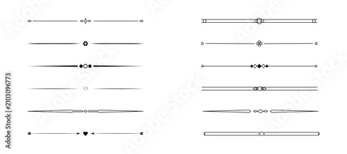 Text dividers vector and transparent background PNG set, elegant book page decoration elements, calligraphic flourish borders, vintage ornament vignettes, wedding invitation design accents.