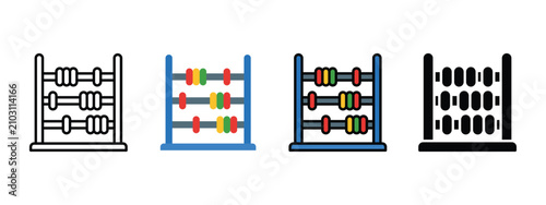 Abacus Calculation Icon for Accounting Education and Financial Management