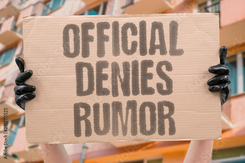 Принти на полотні "Official Denies Rumor" Authorities dismiss the gossip
