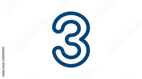 фотографія Blue Number Three Symbol.