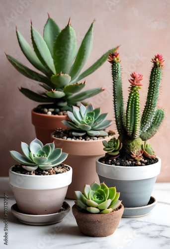 Assortment of potted succul...