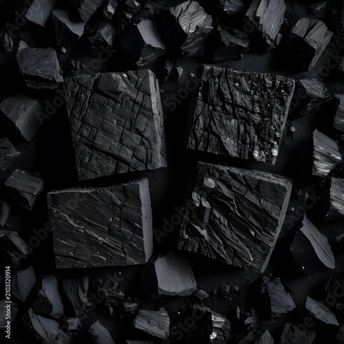 Four square pieces of charc...