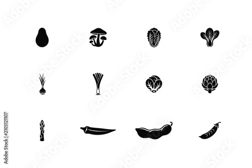 Vegetable vector silhouette bundle