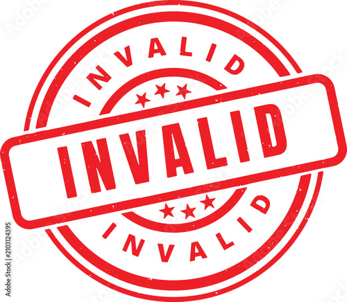 INVALID red rubber stamp text