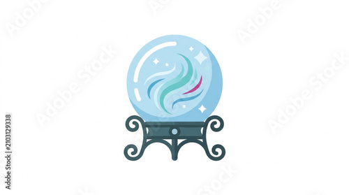 фотографія Crystal Ball on Stand Predicting Future.