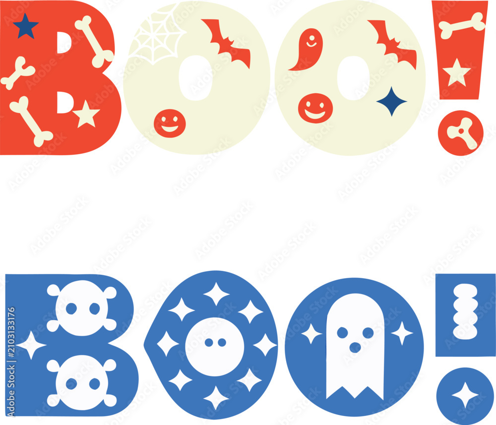 Obraz premium Boo Halloween Typography Cute Ghost Vector Design