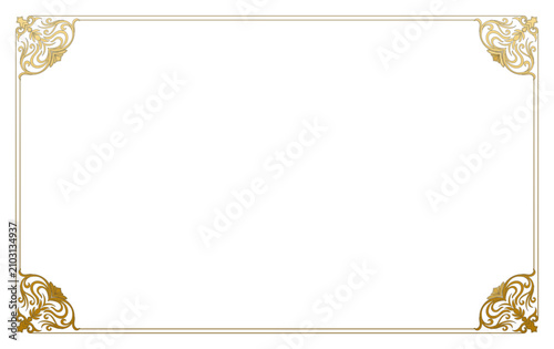 Gold frame with classic corners a design element for card making.