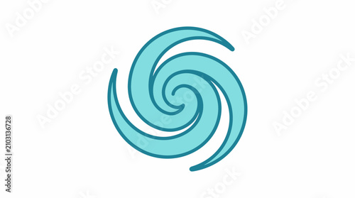 Fotografie Stylized cyclone hurricane spiral icon vector illustration isolated on white bac