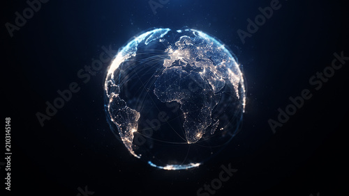 Quadro su tela Global Data Network Concept