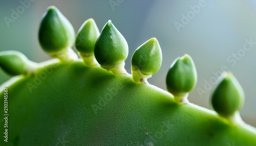 Pequenos Brotes Naciendo Del Borde De Hoja De Suculenta